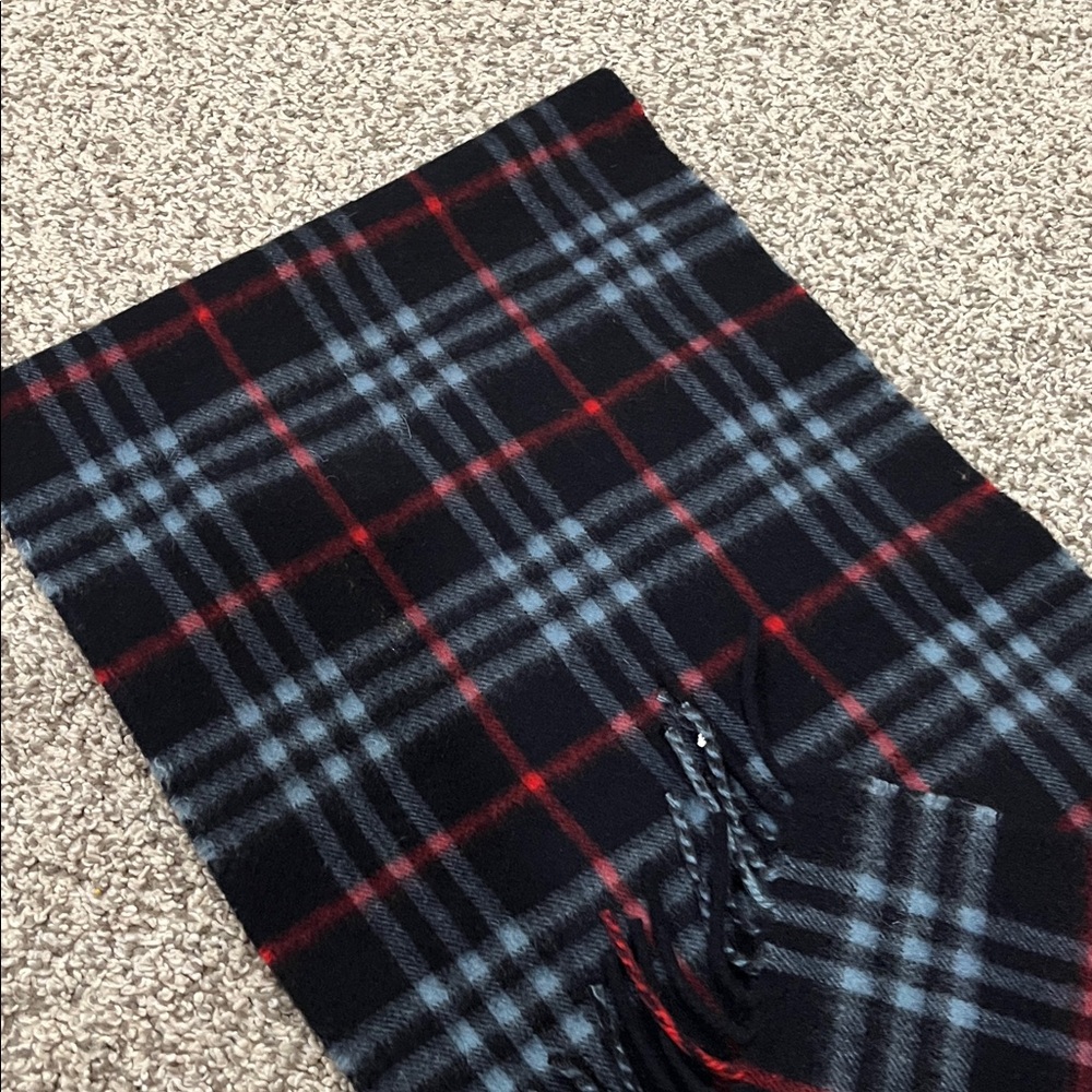 Burberry Plaid Scarf in Black, blue and Red - Picture 3 of 3